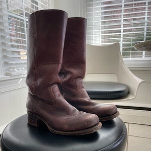 Chestnut Vintage Frye Campus Boots with perfect patina & appeal